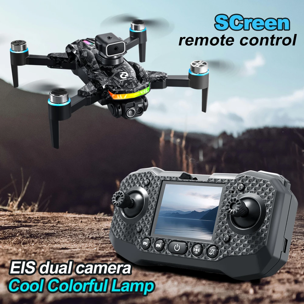 LED Stunt Drone For Night Party All Round Obstacle Avoidance Mini Drone Brushless Motor GPS Foldable One Key Take Off Landing Drone