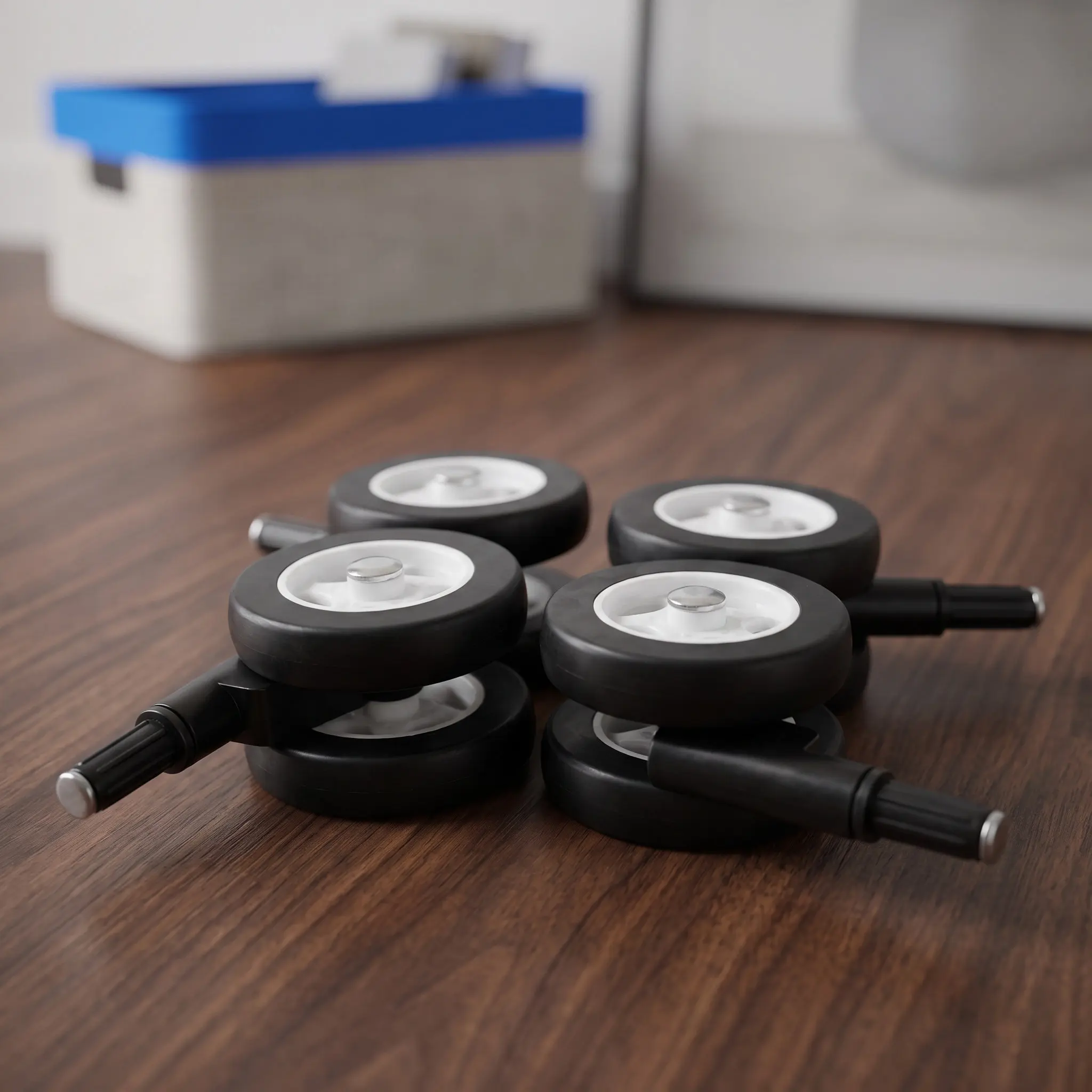 4Pcs Easy-Detach Stroller Wheel Replacement Set Quiet Swivel Caster for Babies Walker Stroller Plastic Wheel