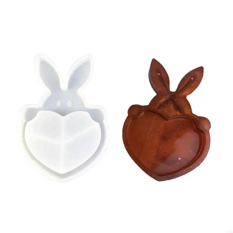 

Q0KE Versatile Rabbits Sturdy Silicone Mould for Epoxy Resin Castes Portable for Making Unique Tray and Artistic Dishes
