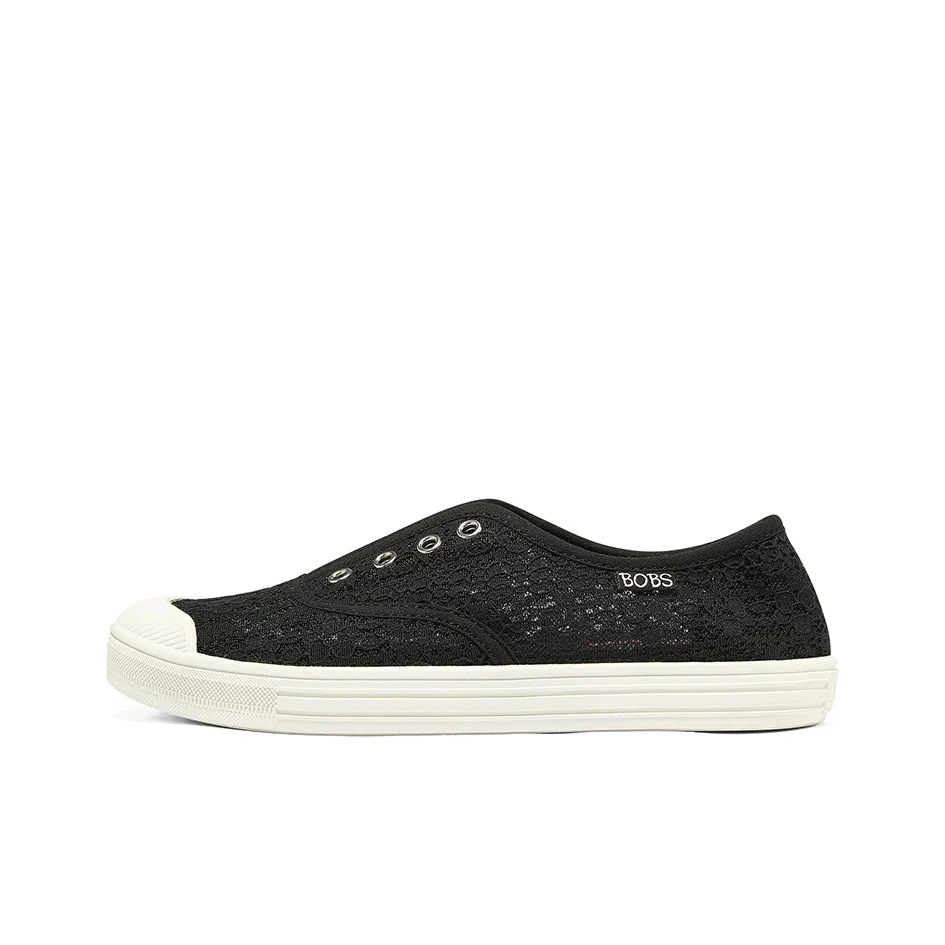Skechers BOBS B COOL Athleisure Abrasion Resistant Low top Canvas Shoes Women's Black 113821-BLK
