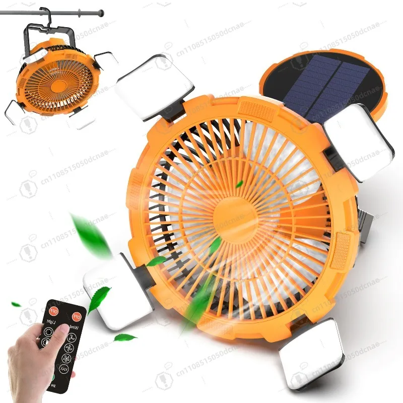 solar-fan-rechargeable-night-light-remote-control-desktop-portable-hangable-tent-usb-outdoor-camping-fan
