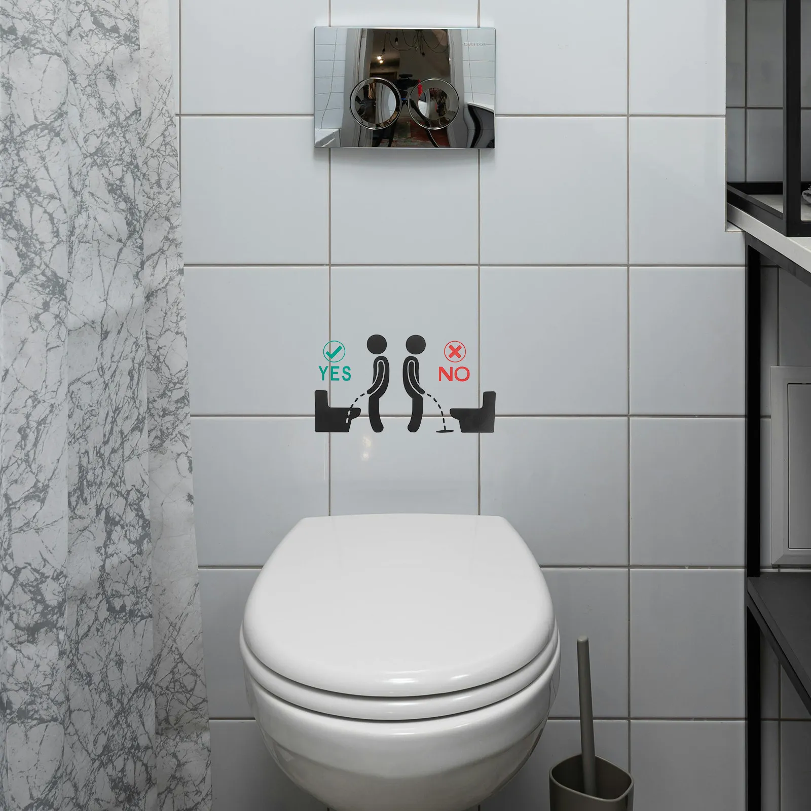 Funny Restroom Sign Stickers Bathroom for Wall Decoration Literature PVC Pee Reminder