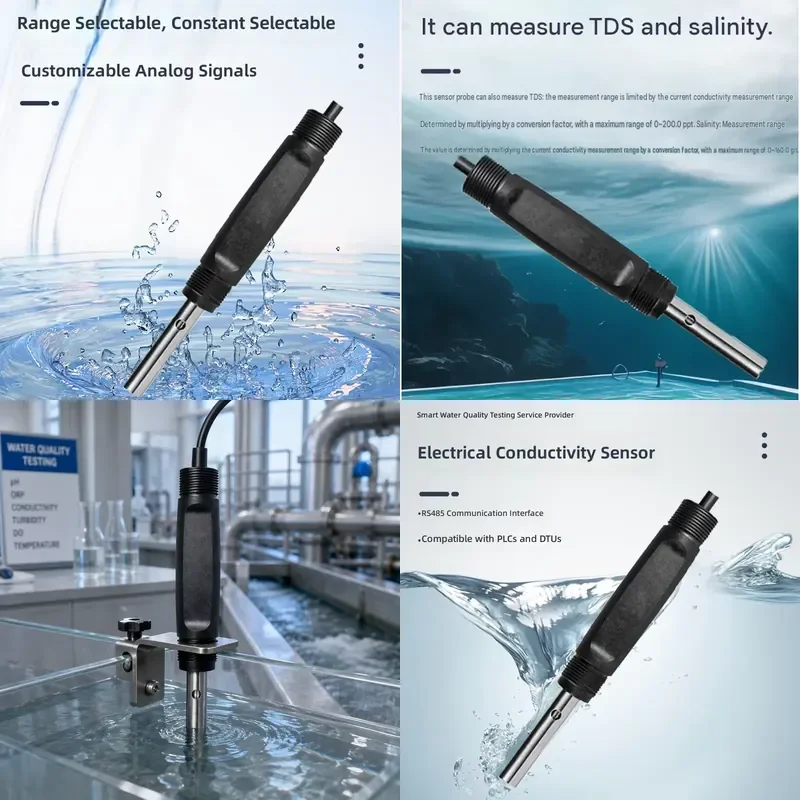 for RS485 IP68 Industrial Online Conductivity Meter Ultrapure Water Conductivity Electrode TDS Probe for Water Quality