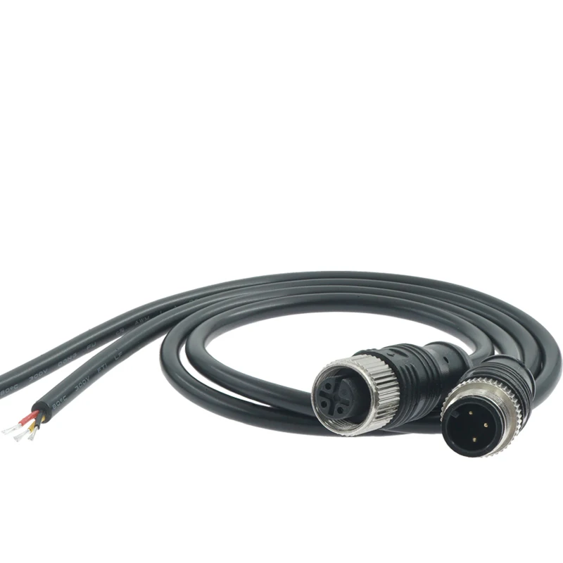 M12 Male Female Aviation Plug Cable Waterproof IP67 2 3 4 5 8Pin Sensor Signal Wire Connector M12 Connection Shielded Line 3