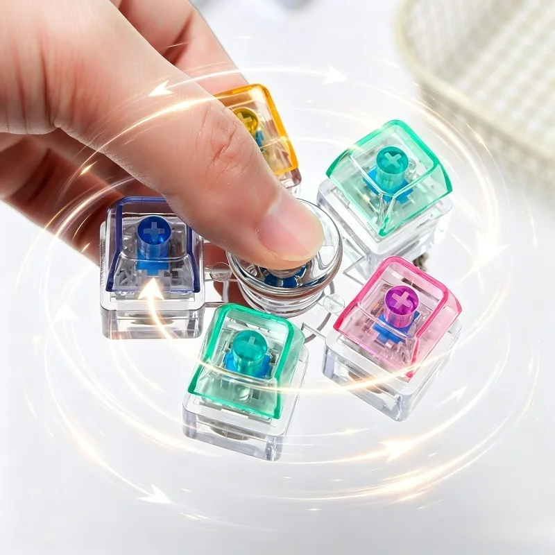 New Mechanical Button Fidget Spinning Top Keychain Stress-Relief Toy Keychain for Students and Office Workers To Relieve Anxiety