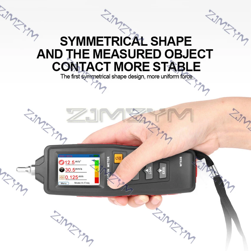 WT63B Vibration Analyzer Colorful Display Digital Vibration Meter for Velocity Displacement Testing Vibration Analyzer