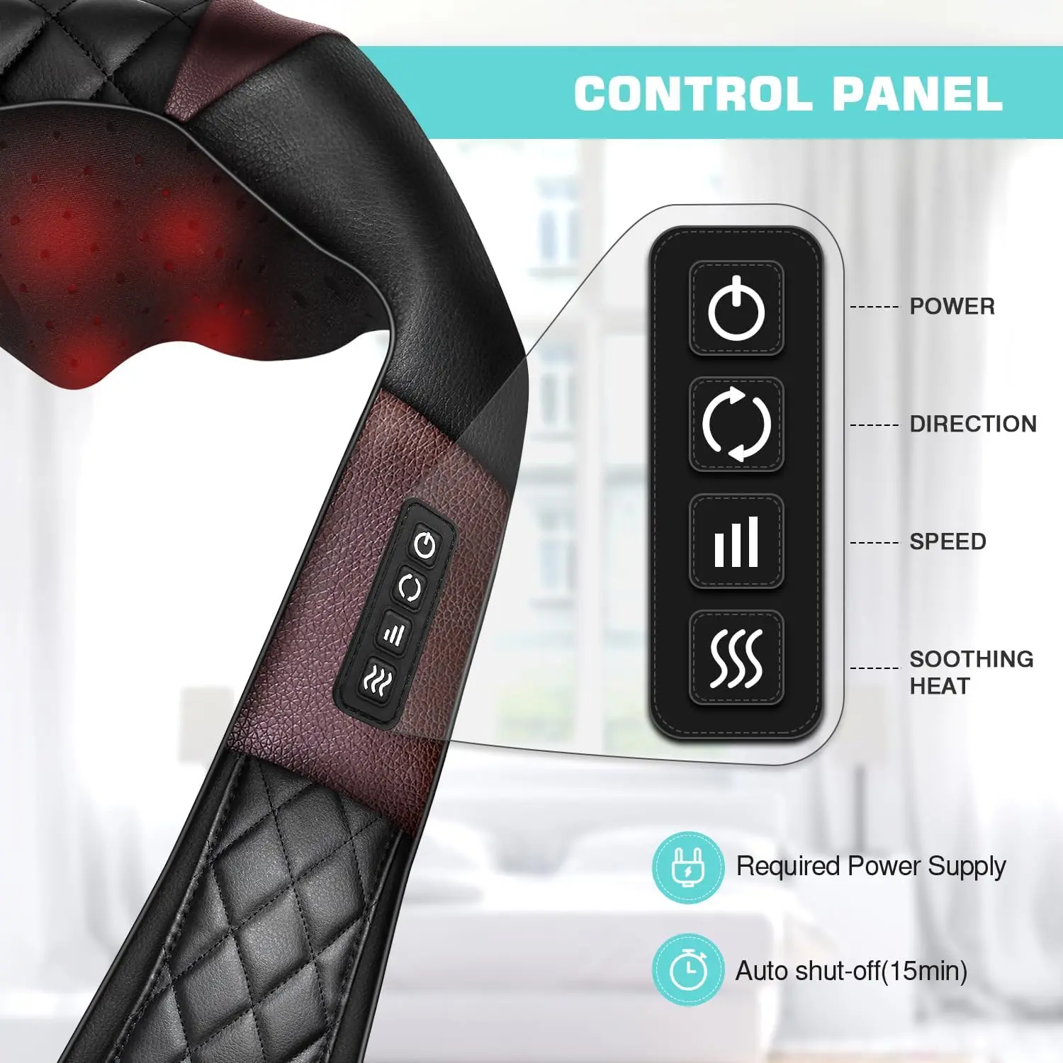 Shiatsu Neck and Back Massager with Heat, Electric Deep Tissue 4D Kneading Massage Pillow for Shoulder, Leg, Body Muscle Pain Re