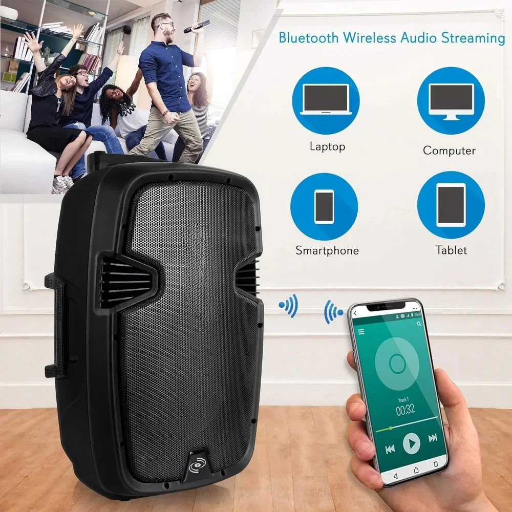 1600W Active Powered Bluetooth Compatible Speaker, Rechargeable Battery image 4