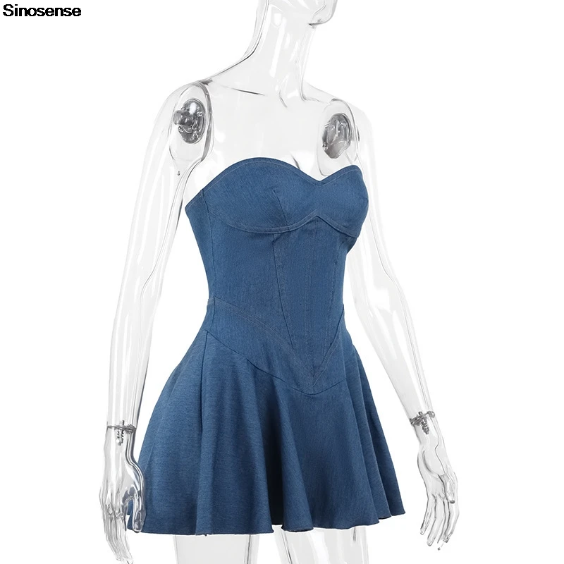 Women Denim Tube Dress Sexy Strapless Backless Slim A Line Jeans Mini Dress  Y2K Summer Going Out Night Club Party Short Dress - AliExpress 200000345