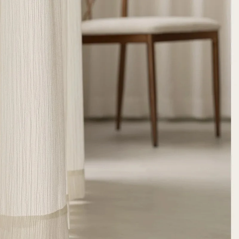 Luxury Voile Window Curtains for Living Room Thick Tulle for Bedroom Drape Insulated Shade Cover Home Semi Sheer Privacy Curtain
