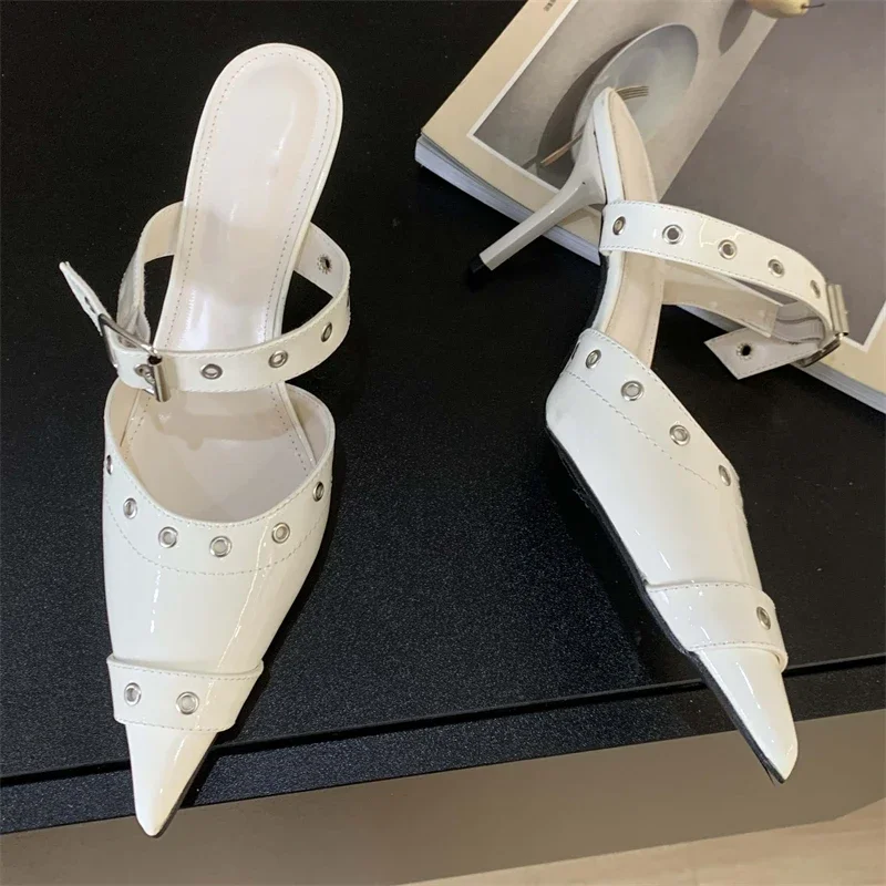 

Aneikeh/женские туфли-лодочки в уличном стиле, тапочки, дизайнерский стиль, пряжка на ремне, туфли на тонком каблуке с острым носком, вечерние туфли для выпускного вечера, Zapatos De Mujeres