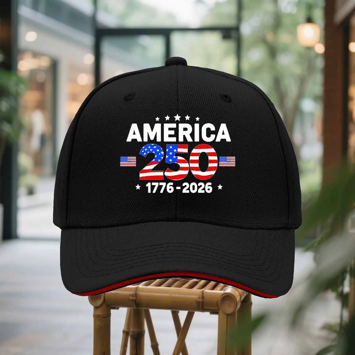Patriotic America 250th Anniversary Baseball Cap - 1776-2026 Commemorative Design with 250 Years Sandwich Hat, Lightweight