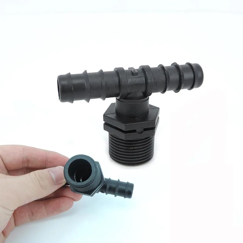 

Garden Hose Connectors 25mmThread To 16PE water Water Pipe splitter Barbed Tee Micro Irrigation Fittings K5