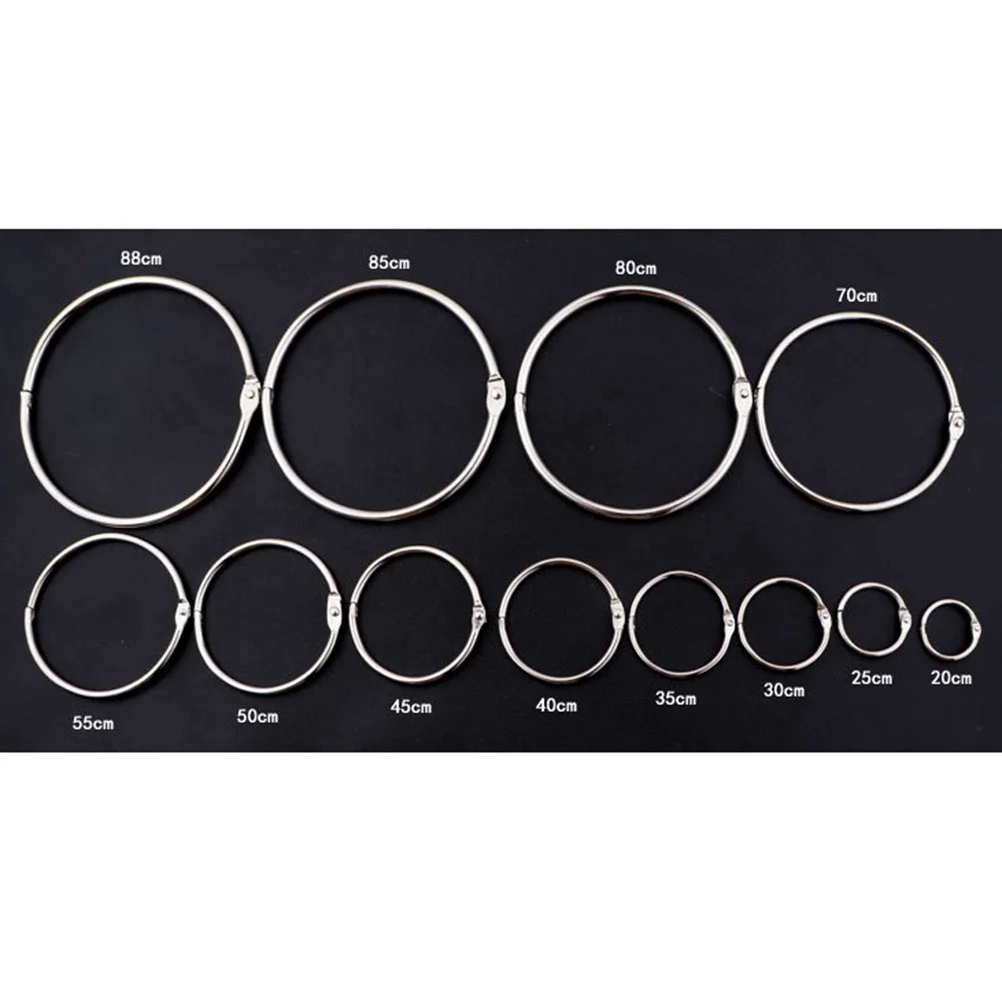 50 قطعة 20 مللي متر حلقات كتاب معدنية فضفاضة أوراق المجلدات لسجل القصاصات المفاتيح ألبوم مذكرة المفاجئة إغلاق دائرة مشبك مكتب الفضة #3