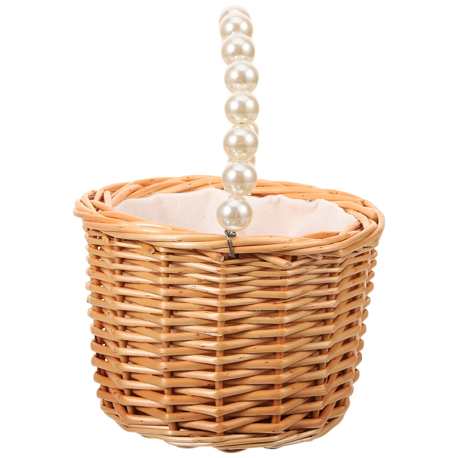 

Wicker Hand Woven Basket 15cm Small Size Handle Multi Purpose Storage Flower Girl Gift Basket Elegant Design Lasting