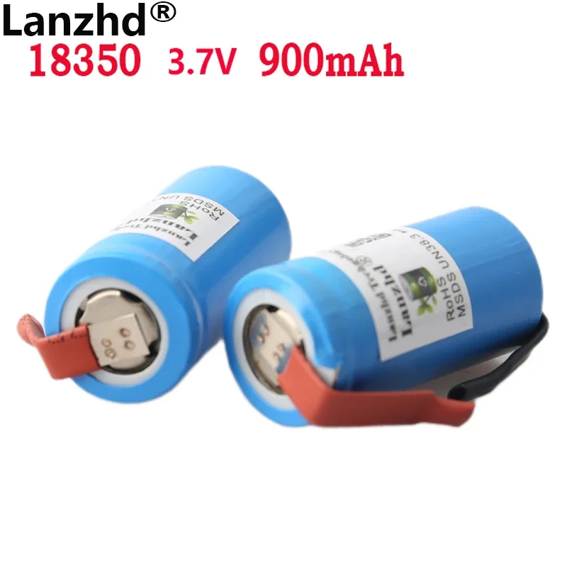 

2025 new 2pcs 18350 battery DIY lithium Li ion 900mAh 10C rechargeable batteries 3.7V power cylindrical lamps For Electric tools