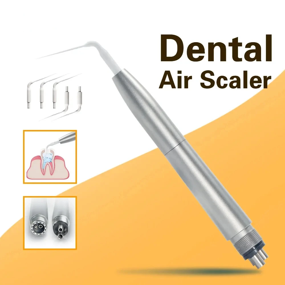 llDental 2/4 Holes Air Scaler Handpiece Activation Irrigation Perio Scaling With 5 tips Tooth Cleaner Tools