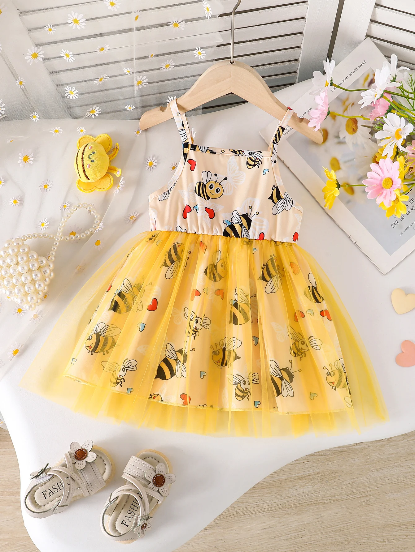 1-Piece Summer Thin Dress for Baby Girls, Children's Square-Neck Animal Print Bow-Decorated Sleeveless Dress, Cute and Elegant Style for Baby Girls, Versatile Tutu Dress, Newborn First Birthday Gift, Comfortable and Soft Princess Dress, Youthful and Sweet Vacation Style Outfit, Suitable for 0-1-2-3 Years Old, 6-9 Months, Suitable for Outdoor, Casual, Party, Holiday Gift