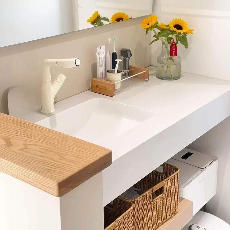 

Customized bathroom cabinet integrated basin combination extremely narrow small household wash face table