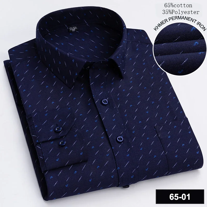 Camicie casual a maniche lunghe in cotone 65% per uomo slim fit formale camicia semplice maschile vintage top abiti da ufficio firmati tremanti