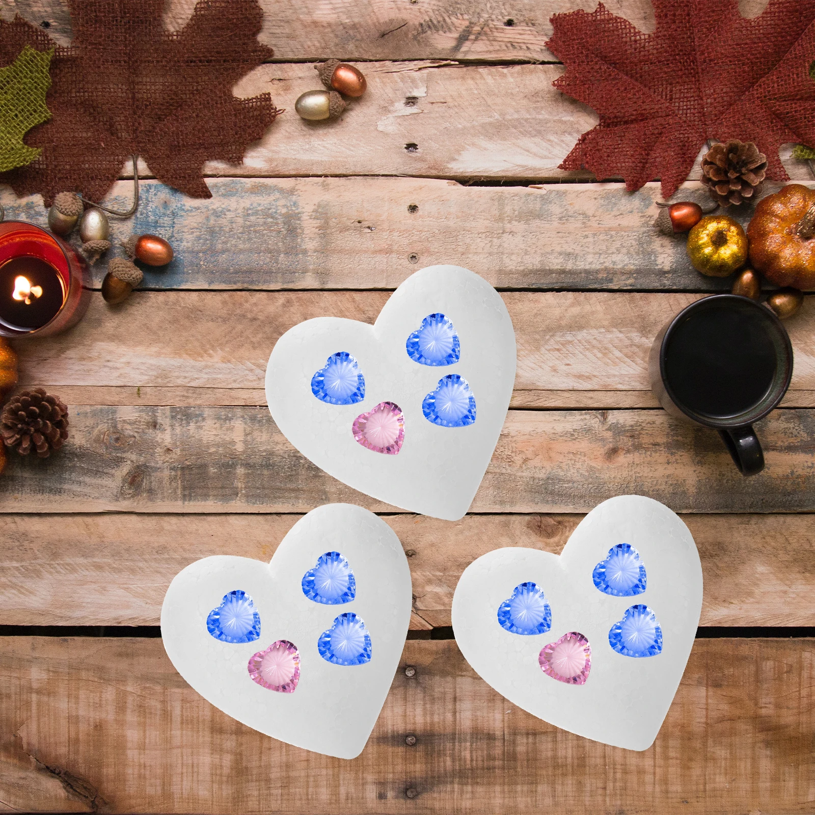 

10 Pcs White Foam Solid Hearts Lightweight Durable DIY Crafts Wedding Decor Valentine School Festive Occasions Heart Model