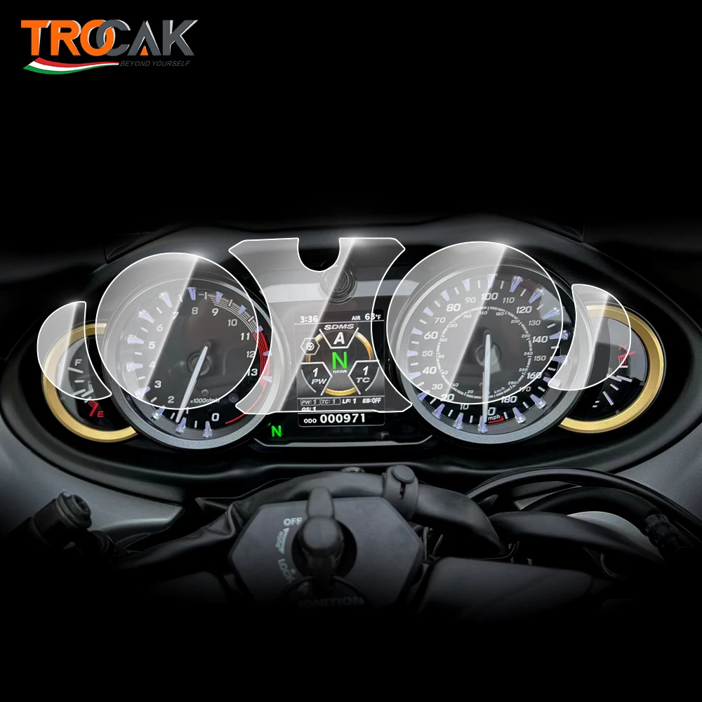 Für SUZUKI GSX1300R HAYABUSA 2021-2024 Motorrad TPU Kratzschutz-Cluster-Bildschirm Armaturenbrett-Schutzfolie Aufkleber