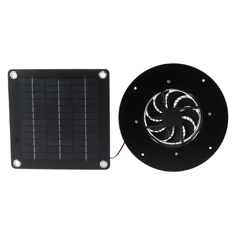 Solar Panel Exhaust Fan, 20W Black ABS Solar Panel For Greenhouses, Pet Houses, Small Chicken Coops, Sheds, Window Exhaust