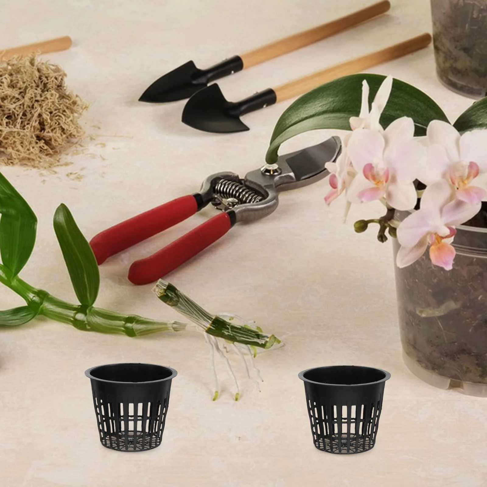 

10Pcs Hydroponic Basket Plant Pots Plastic Mesh Net Nursery Cups for Orchids Plants Drainage Aeration Indoor Outdoor Gardening