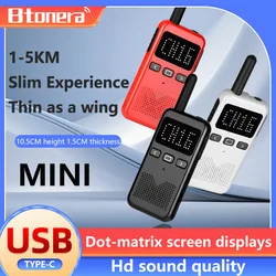 BTONERA-Talkie Walperforé avec écran LCD, radio bidirectionnelle, chargement de type C, portable, ultra-mince, PMR, FRS, sans planificateur, BT388