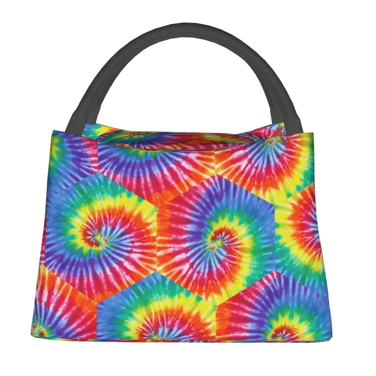 

Психоделическая сумка для обеда Tie Dye в стиле хиппи, удобная коробка для завтрака, женская офисная сумка-холодильник с принтом, забавные оксфордские термосумки для обеда