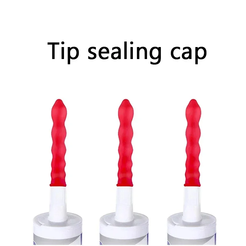 20 Stks/partij Rood Kitpistool Nozzles Dop Rode Kit Spaarkap Kit Seulk Sealer Saver Open Breeulkbuis Voor Afdichting En Conservering