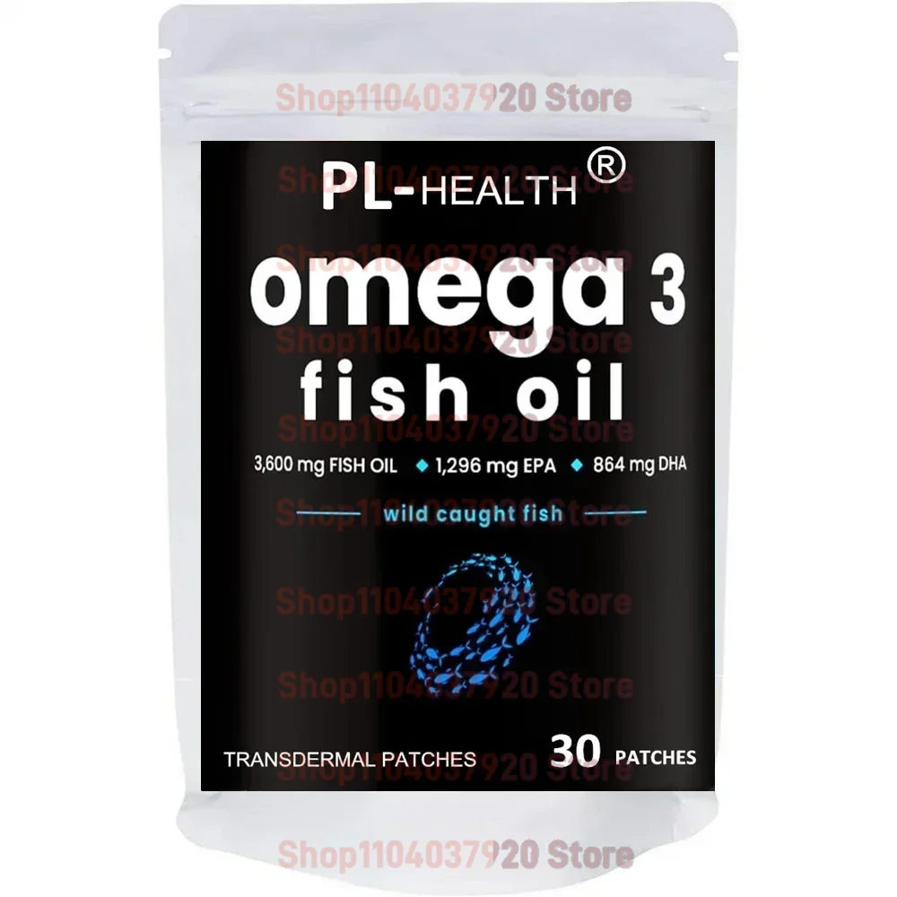 30 Pflaster Omega-3-Fischöl transdermale Pflaster unterstützen Herz, Gehirn, Gelenke, Haut, Augen und Immun gesundheit