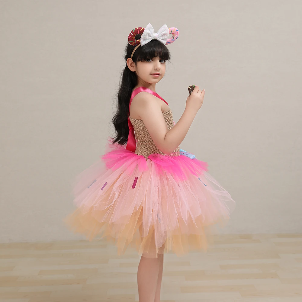 Girls Candy Donuts Tutu Dress with Headband Baby Kids Birthday Party Happy  Purim Fancy Costumes Photoshoot Tulle Dresses - AliExpress 1501