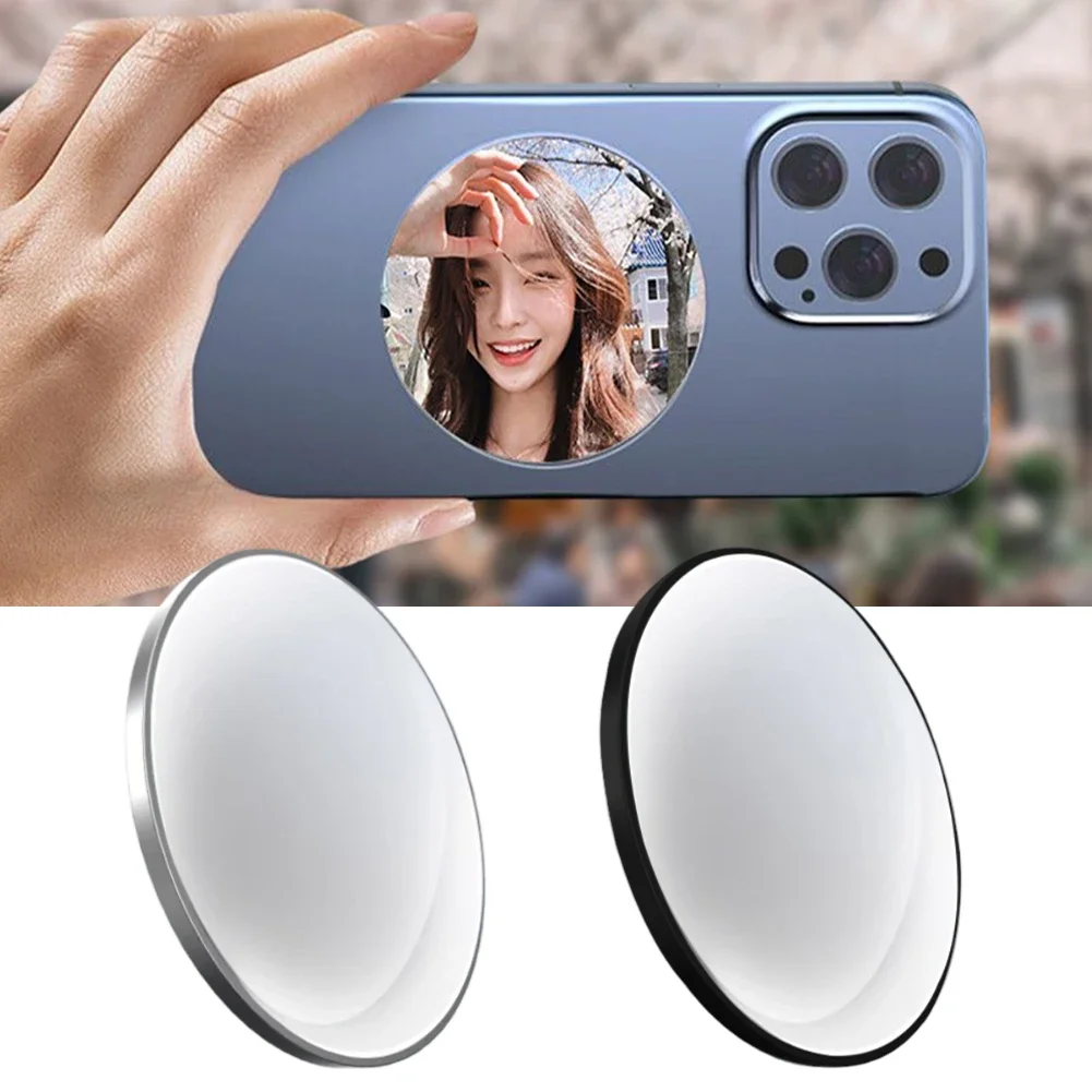 Selfie Vlog Mirror for Phone Metal Plates for Selfie for iPhone Samsung Photo Video Selfie Compact Adhesive Mirror Smartphone