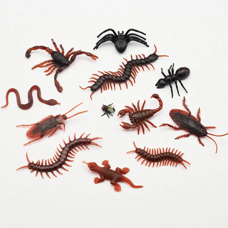 Simulation Scorpion Gecko Artificial Cockroach Realistic Fake Centipede Roach Insects Novelty Trick Gags Jokes Toys 20pc/lot