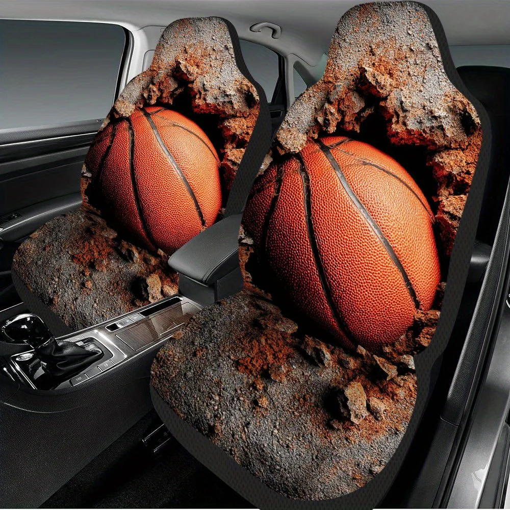 

Комплект из 2 чехлов для автомобильных сидений в баскетбольном стиле – подходят для большинства автомобилей, включая легковые, грузовые, фургоны и внедорожники. | Изготовлено из прочного полиэстера