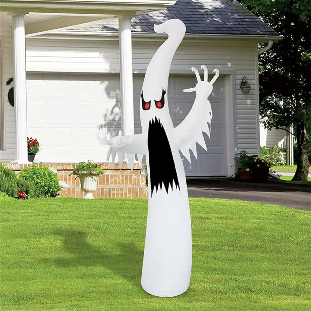 3.6m Halloween Inflatable Scary Ghost LED Color Changing Props Outdoor Party Halloween Courtyard Garden Glowing Ghost Decoration