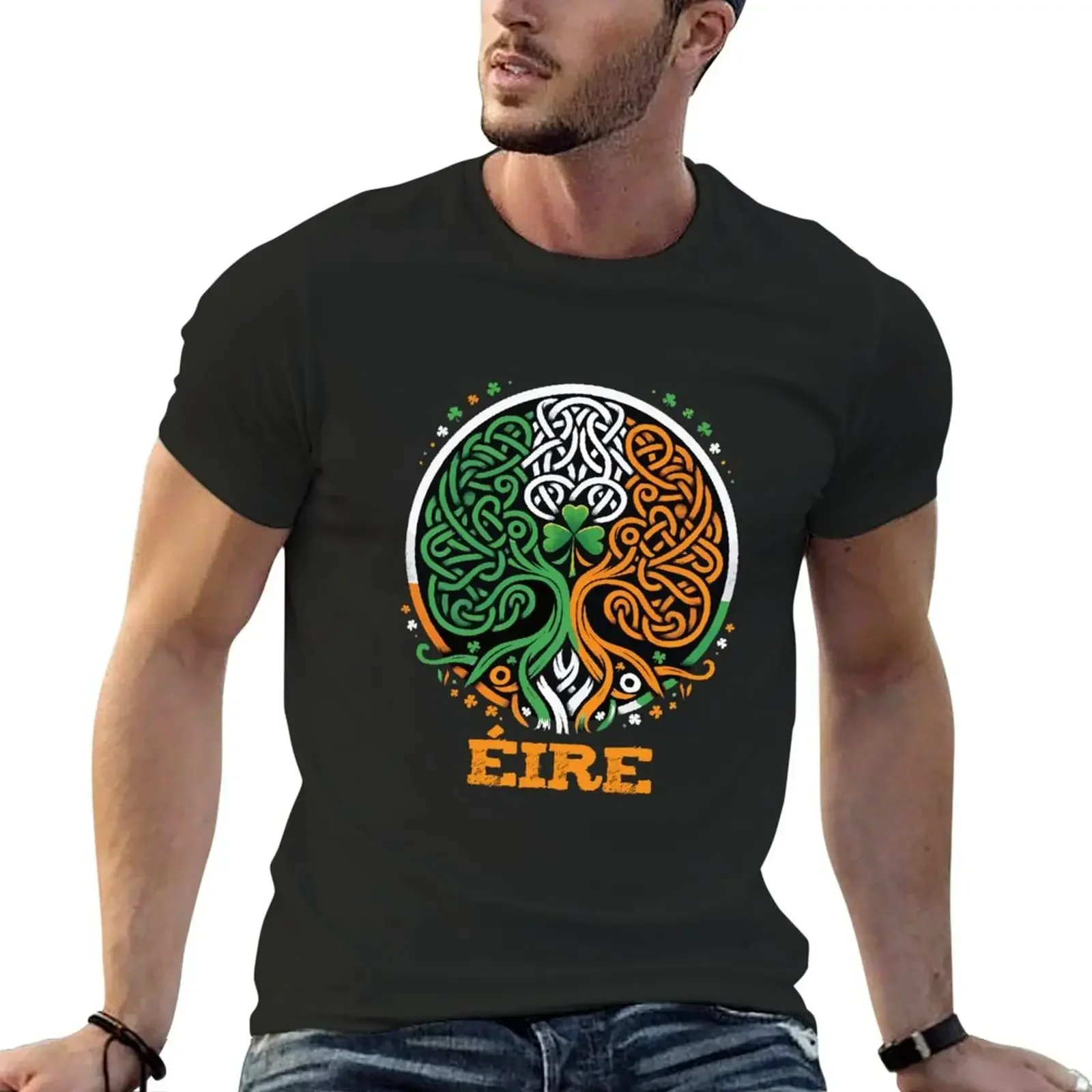 Eire Gaelic Tree of Life s Celtic Art s Irish Shamrock T-Shirt street wear Aesthetic clothing summer clothes anime shirts men