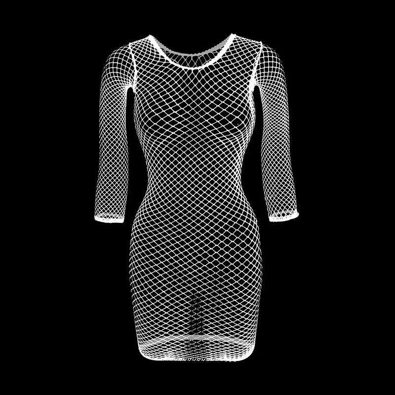 Sexy Cover Up Hollow Out Fishnet Dress without Bikini Hollow Out Dress Holiday Qq609