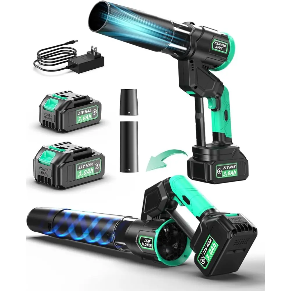 

Щетка-воздуходувка 2-в-1, легкая, 180 ° Портативная вращающаяся воздуходувка с 3 скоростями, 550 см³/1000 г, для двора, патио, автомобиля