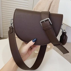 Genuine Retro Saddle Bag High Quality Leather Shoulder Bags for Women 2024 New Luxury Ladies Crossbody Bag Designer Handbags Sac