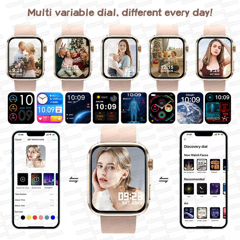 2025NewสําหรับHUAWEI NFC Smatนาฬิกาผู้ชาย 1.85 "หน้าจอAMOLEDความดันโลหิตHeart Rateสุขภาพหญิงกันน้ําSmarwatchesสุภาพสตรี