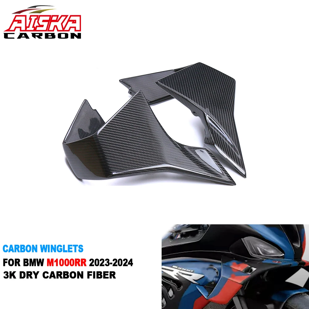 100% Carbon Fiber M1000RR Motorcycle Front Spoiler Fixed Winglets Wind for BMW M1000RR 2023 2024
