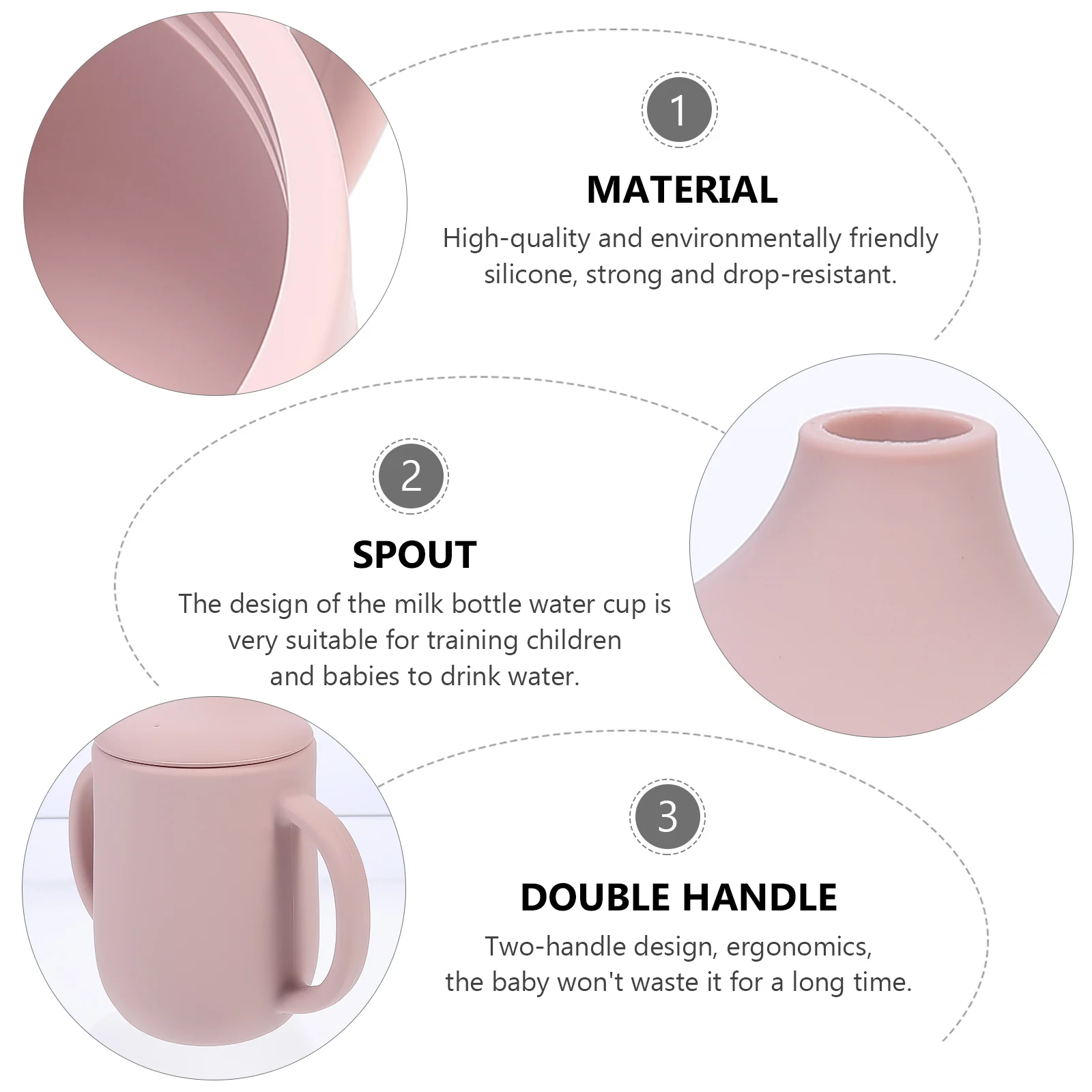 

Silicone Learning Cup Child Cups Bottle with Straw Supply Kids Silica Gel Drinking Training