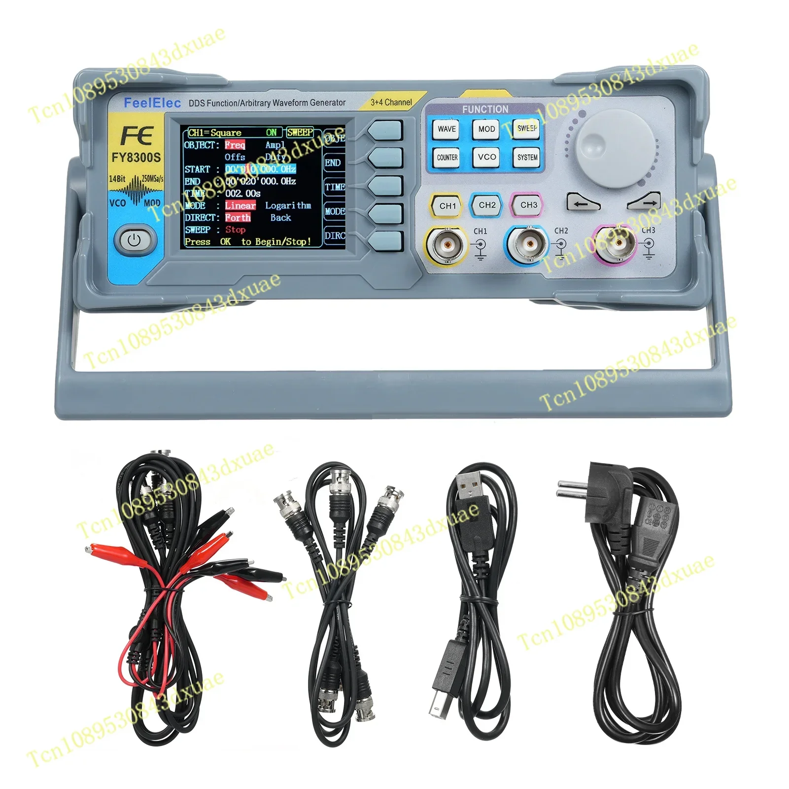 FY8300S 60/40/20MHz 3 Channel Arbitrary Waveform Signal Generator 4 TTL Level Outputs DC Bias Digital Output Function