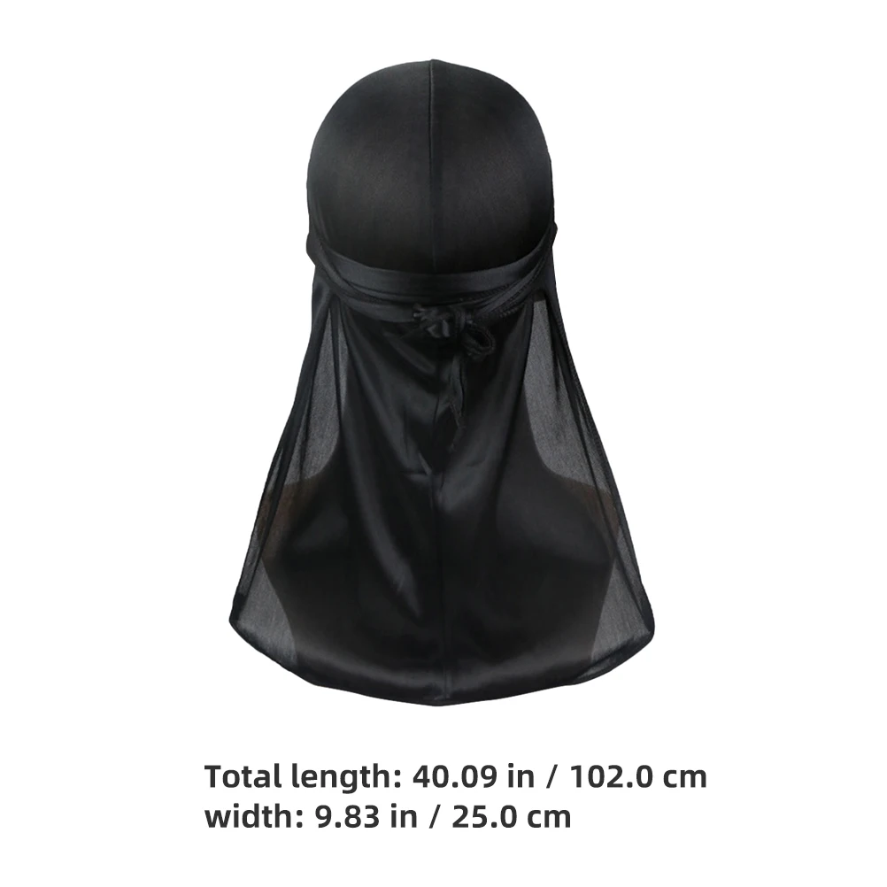 

2pcs Long Tail Durag Headwraps Elastic Cloth Pirate Headband Breathable Comfortable For Parties Outdoor Events Bandana Turban