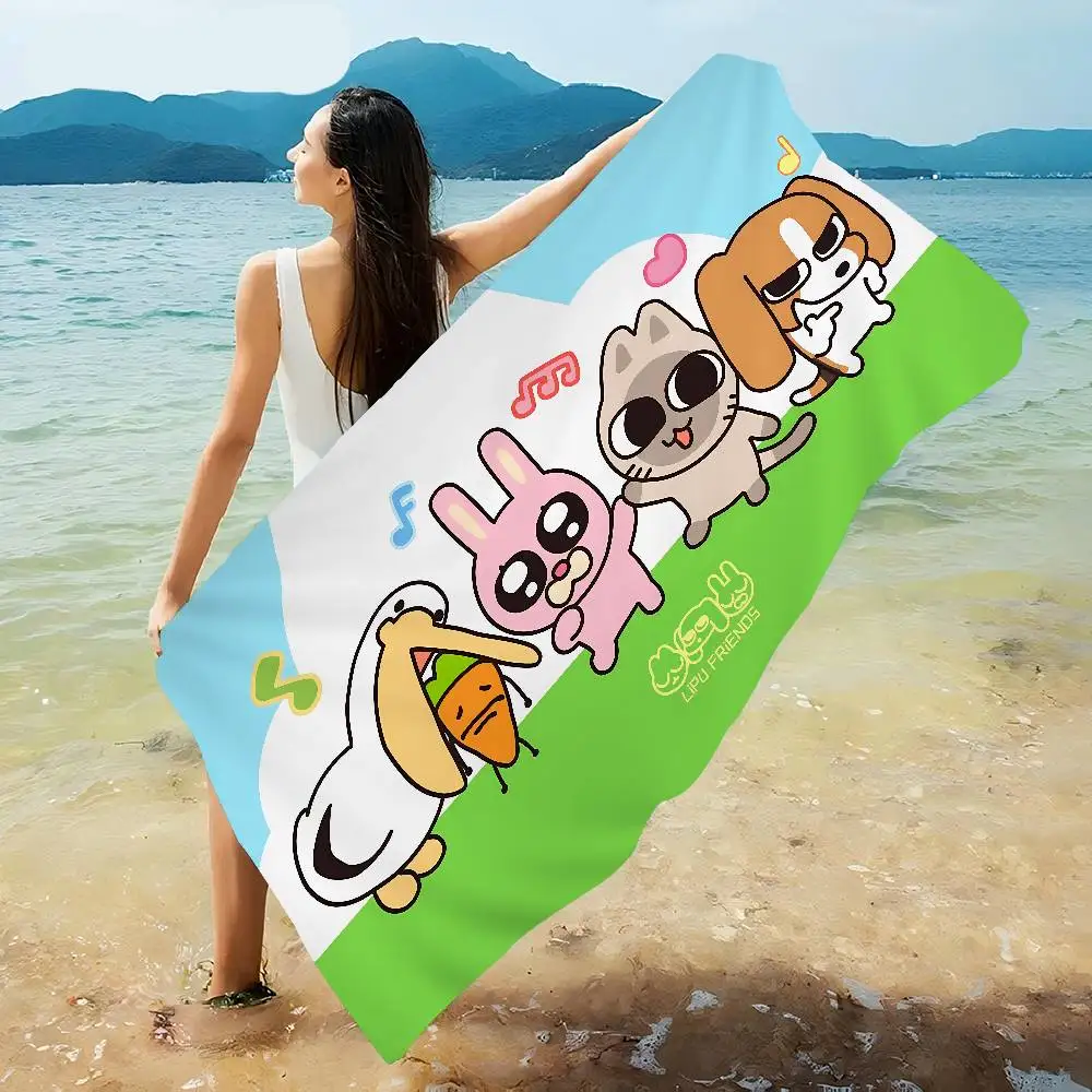 Anime Siam LIPu Beach Towel Colorful Bath Towels for Girl Microfiber Quick Dry Custom Sand Free Beach Yoga Spa Gym Pool