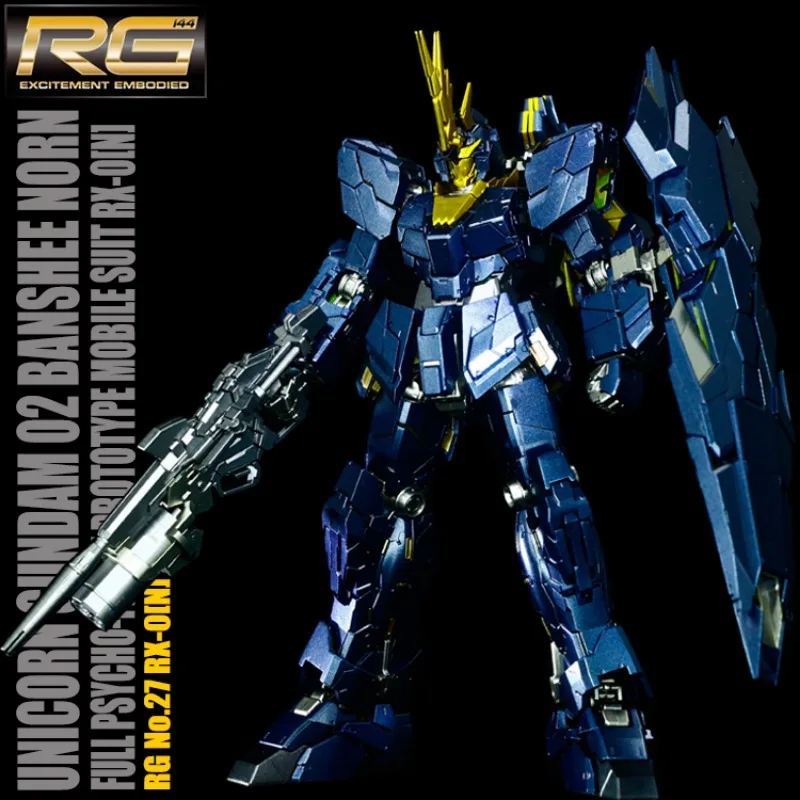 【in Stock】Bandai RG Banshee Goddess of Destiny 1/144 Action Figure Model Kit Assembled Model Toy with Water Sticker Soul Stand