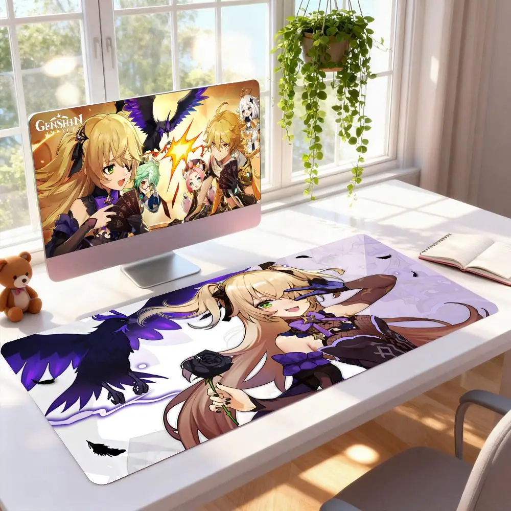 

Коврик для мыши Game GI Fischl, резиновый, для компьютера и ноутбука, официальный игровой, с ярким цветным принтом, эстетичный, модный, роскошный коврик