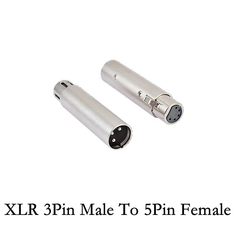 Adaptador de iluminación de Audio de 3 pines XLR a 5 pines DMX, convertidor de caja de Metal, 3 pines macho a 5 pines hembra, 3 pines hembra a 5 pines macho